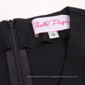 Belle Poque Normallack Retro Vintage Sleeveless V-Ausschnitt A-Linie Schwarz Einteiliges 50s 60s Swing Kleid BP000384-1